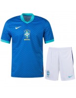 Brazílie Venkovní dres pro děti Copa America 2024 Krátký Rukáv (+ trenýrky)